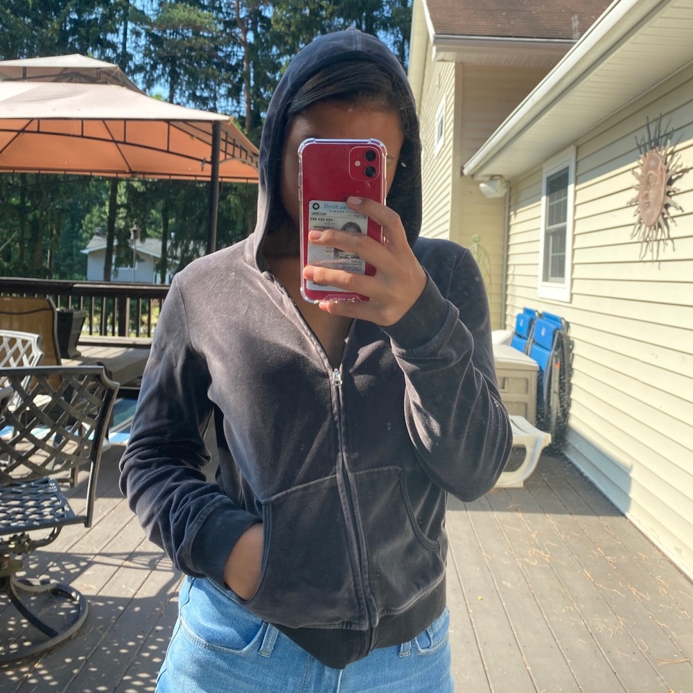 Gap zip up crop sweatshirt